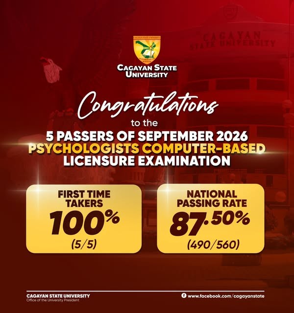 #CSUINFOCUS || CSU CARIG POSTS 100% PASSING RATE IN SEPTEMBER 2026 PSYCHOLOGISTS LICENSURE EXAM